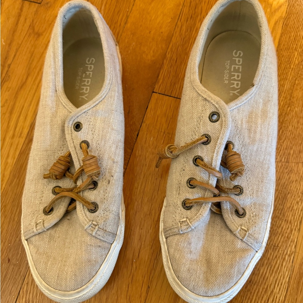 Sperry Tan Canvas Women's Sneakers